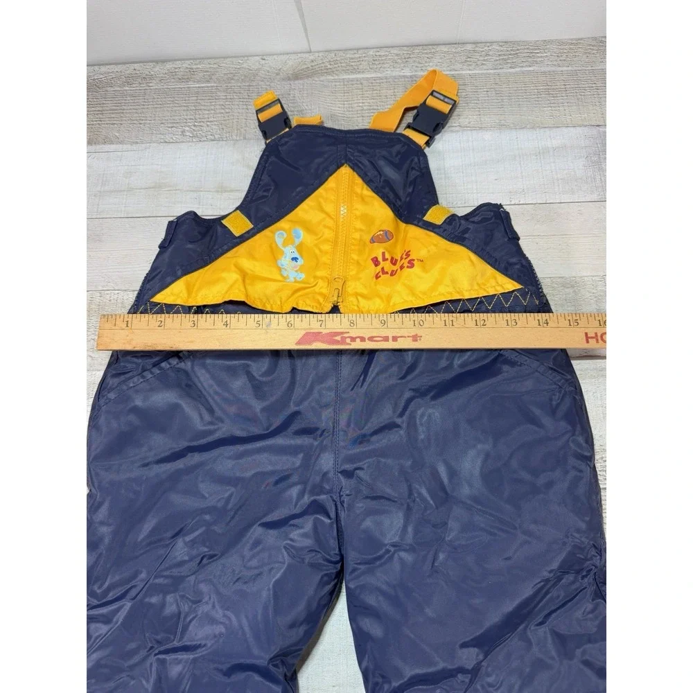 Blue's Clues Toddler Y2K Snow Bib Overalls 3T Navy Yellow Winter Ski Snow Pants